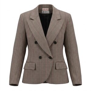 Rafaella Blazer 12 Wool Plaid Dark Academia Y2K Office Workwear Preppy